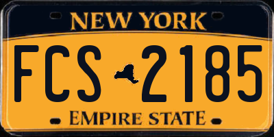 NY license plate FCS2185