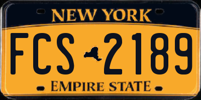 NY license plate FCS2189