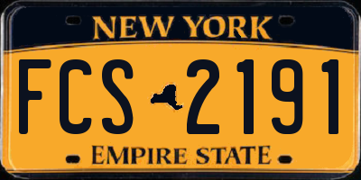 NY license plate FCS2191