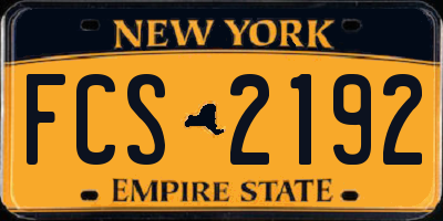NY license plate FCS2192