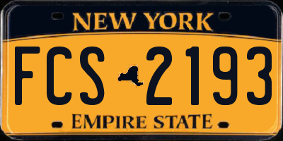 NY license plate FCS2193
