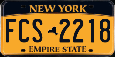 NY license plate FCS2218