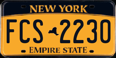 NY license plate FCS2230