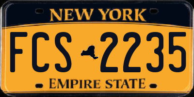 NY license plate FCS2235