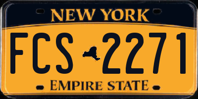 NY license plate FCS2271