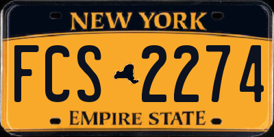 NY license plate FCS2274