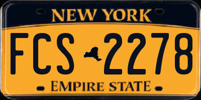 NY license plate FCS2278