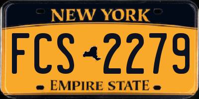 NY license plate FCS2279