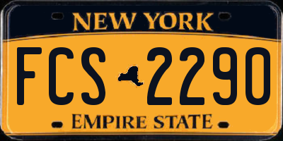 NY license plate FCS2290