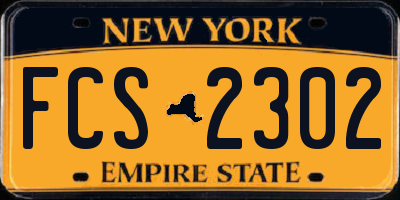 NY license plate FCS2302