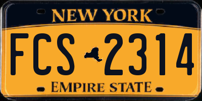 NY license plate FCS2314