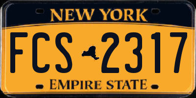 NY license plate FCS2317