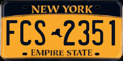 NY license plate FCS2351