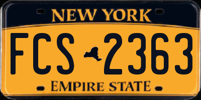 NY license plate FCS2363