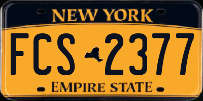 NY license plate FCS2377