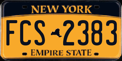 NY license plate FCS2383