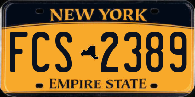 NY license plate FCS2389