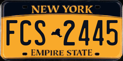 NY license plate FCS2445