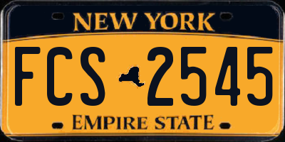 NY license plate FCS2545