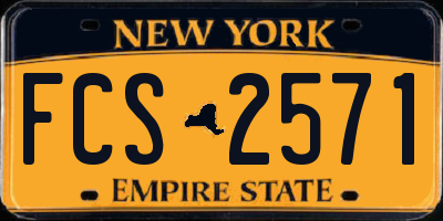 NY license plate FCS2571