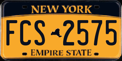 NY license plate FCS2575