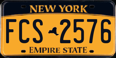 NY license plate FCS2576