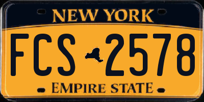NY license plate FCS2578