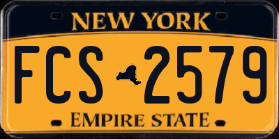 NY license plate FCS2579