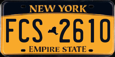 NY license plate FCS2610