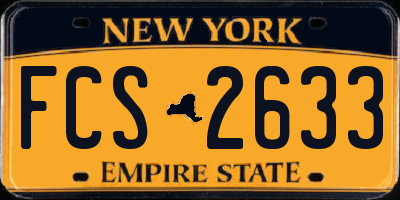 NY license plate FCS2633