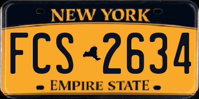 NY license plate FCS2634