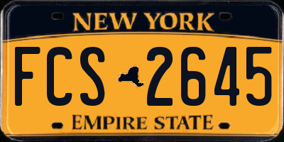 NY license plate FCS2645