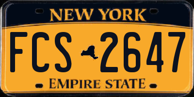NY license plate FCS2647