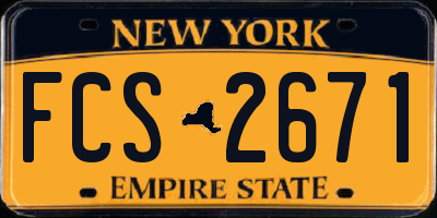 NY license plate FCS2671