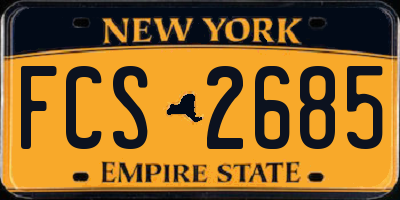 NY license plate FCS2685