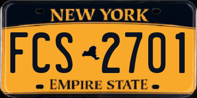NY license plate FCS2701