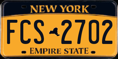 NY license plate FCS2702