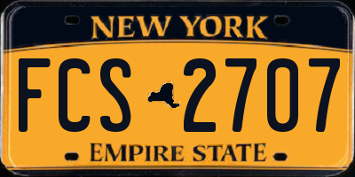 NY license plate FCS2707