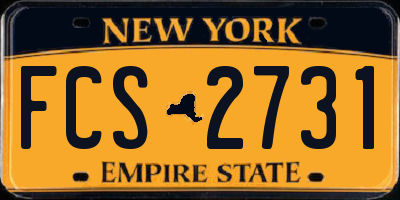 NY license plate FCS2731