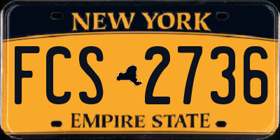 NY license plate FCS2736