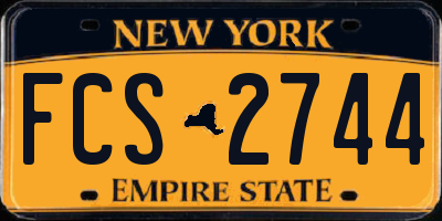 NY license plate FCS2744