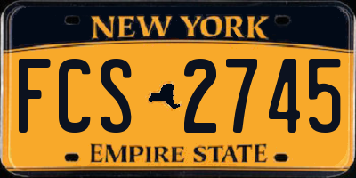 NY license plate FCS2745