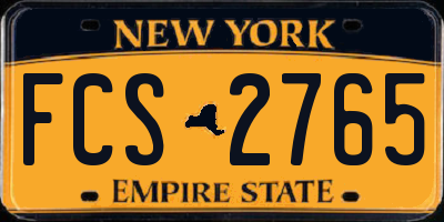 NY license plate FCS2765