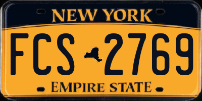 NY license plate FCS2769