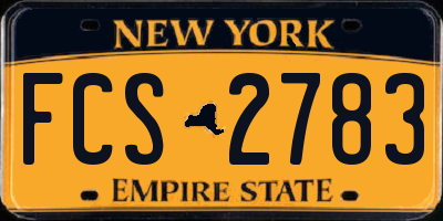 NY license plate FCS2783