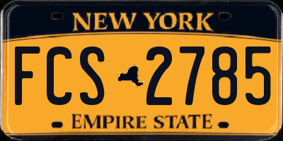 NY license plate FCS2785