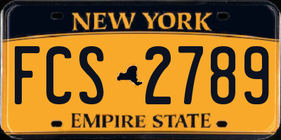 NY license plate FCS2789