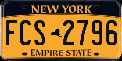 NY license plate FCS2796