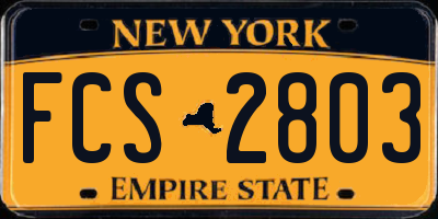NY license plate FCS2803
