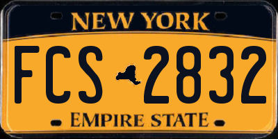 NY license plate FCS2832
